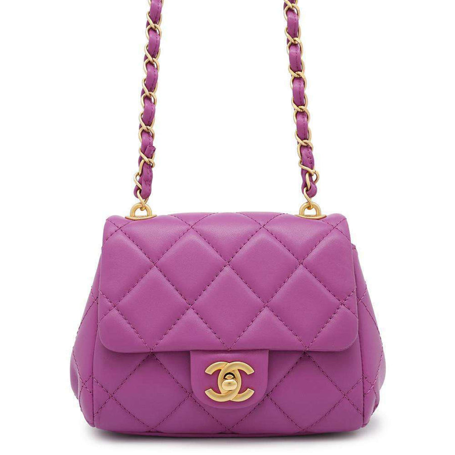 Chanel Purple Leather Coco Mark