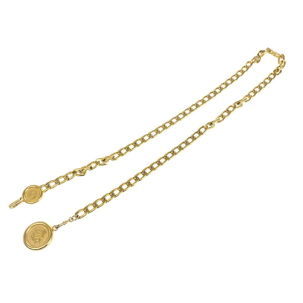 Chanel Gold Gold_plated Cc Logo Elastic Belt