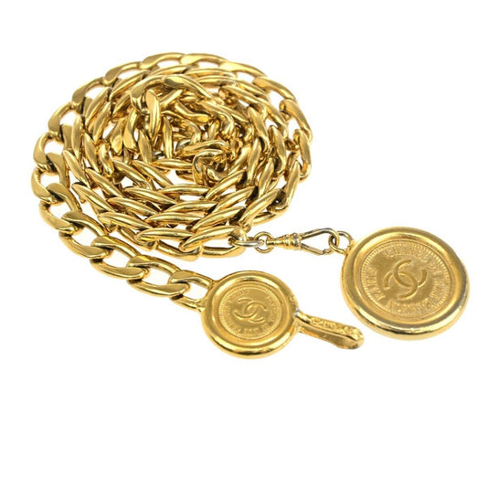 Chanel Gold Gold_plated Cc Logo Elastic Belt