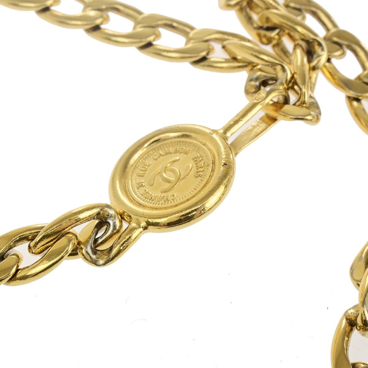 Chanel Gold Gold_plated Cc Logo Elastic Belt