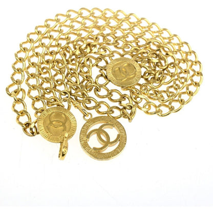 Chanel Gold Gold_plated Cc Logo Elastic Belt