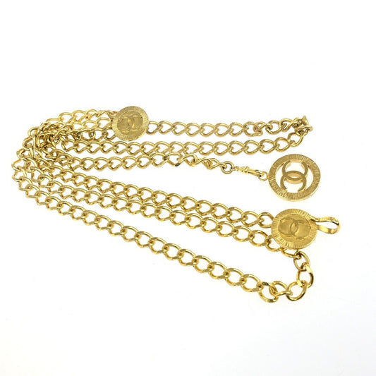 Chanel Gold Gold_plated Cc Logo Elastic Belt