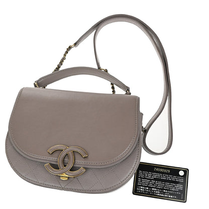 Chanel Purple Leather Coco Curve Flap Messenger