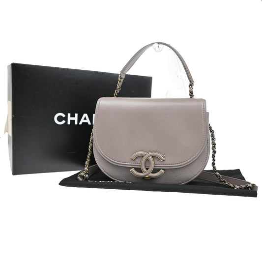 Chanel Purple Leather Coco Curve Flap Messenger