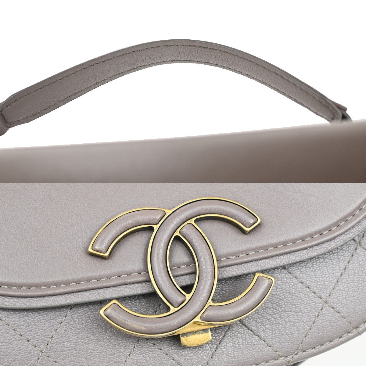 Chanel Purple Leather Coco Curve Flap Messenger