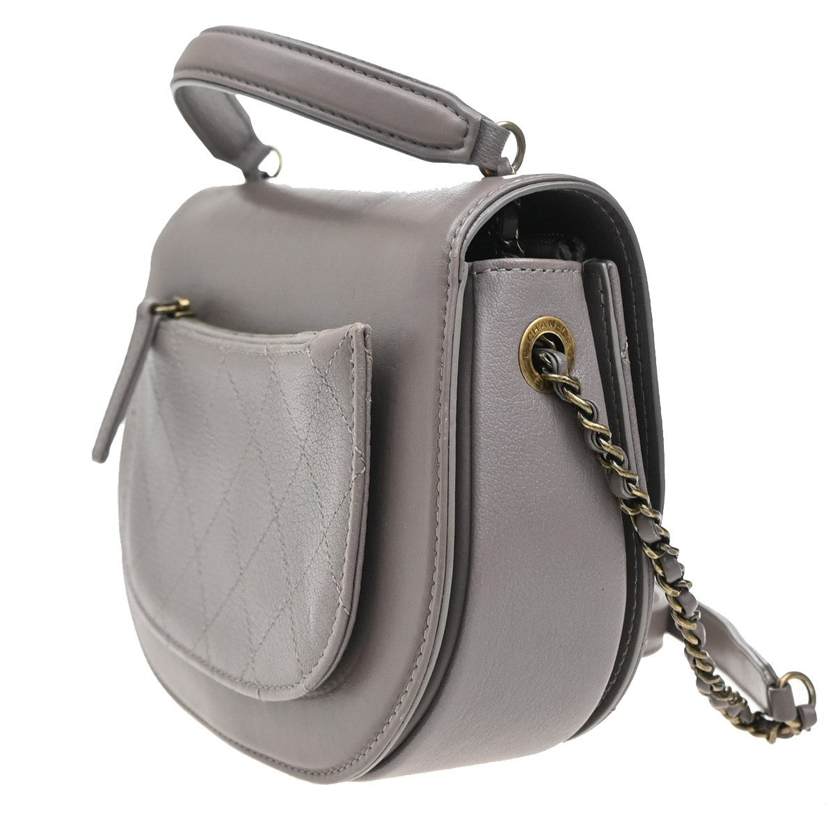 Chanel Purple Leather Coco Curve Flap Messenger