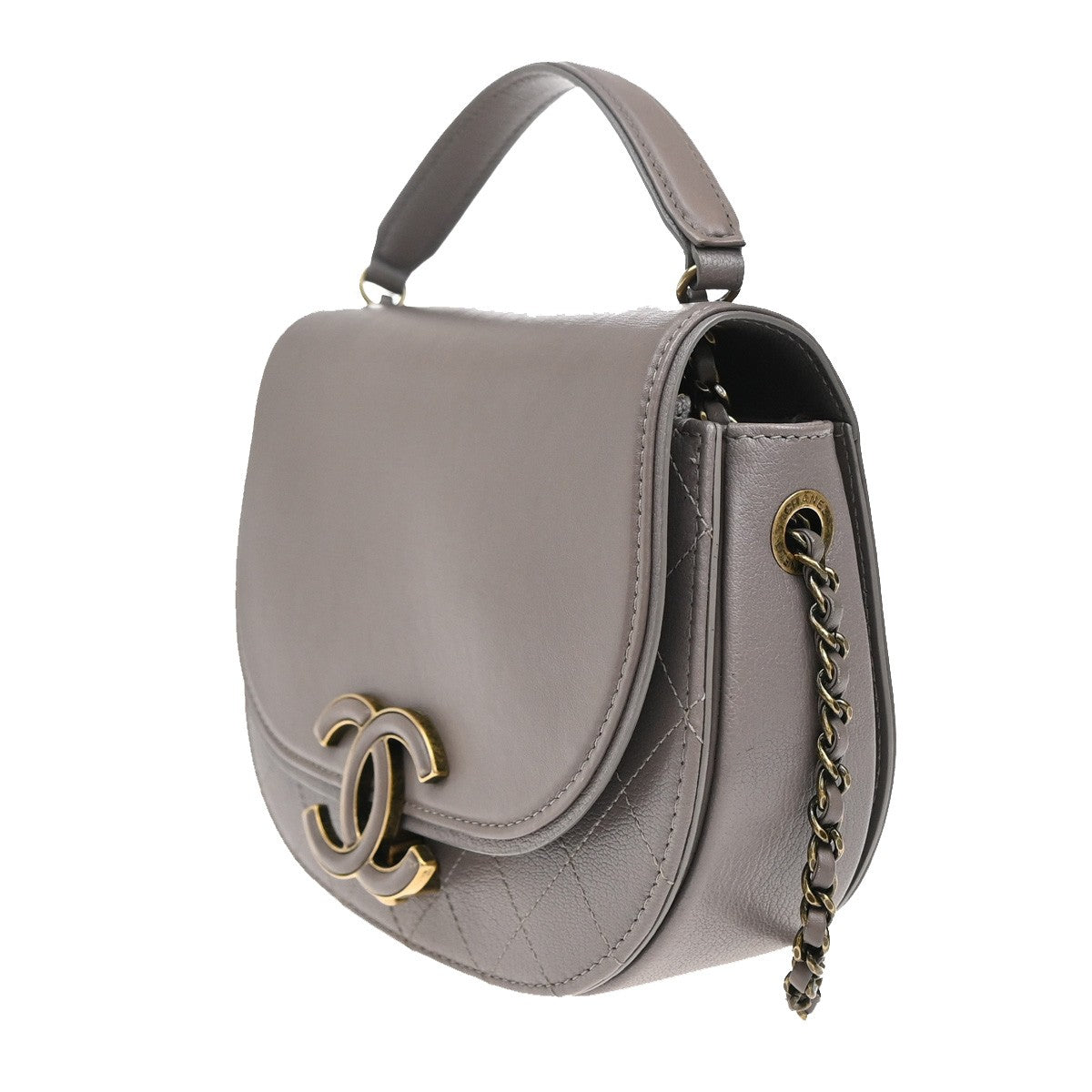 Chanel Purple Leather Coco Curve Flap Messenger