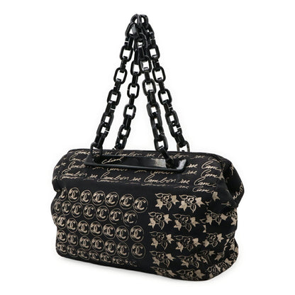 Chanel Black Canvas Camellia