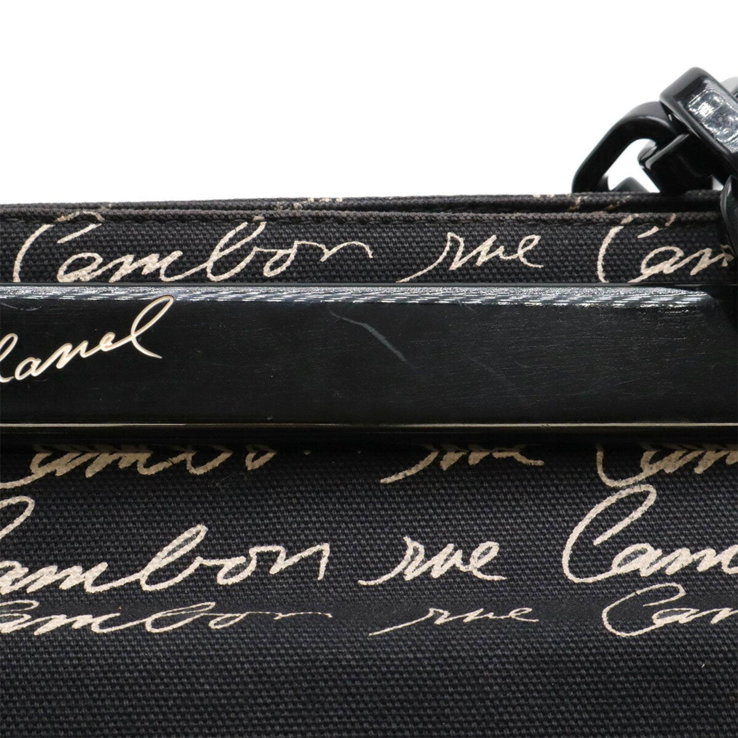 Chanel Black Canvas Camellia