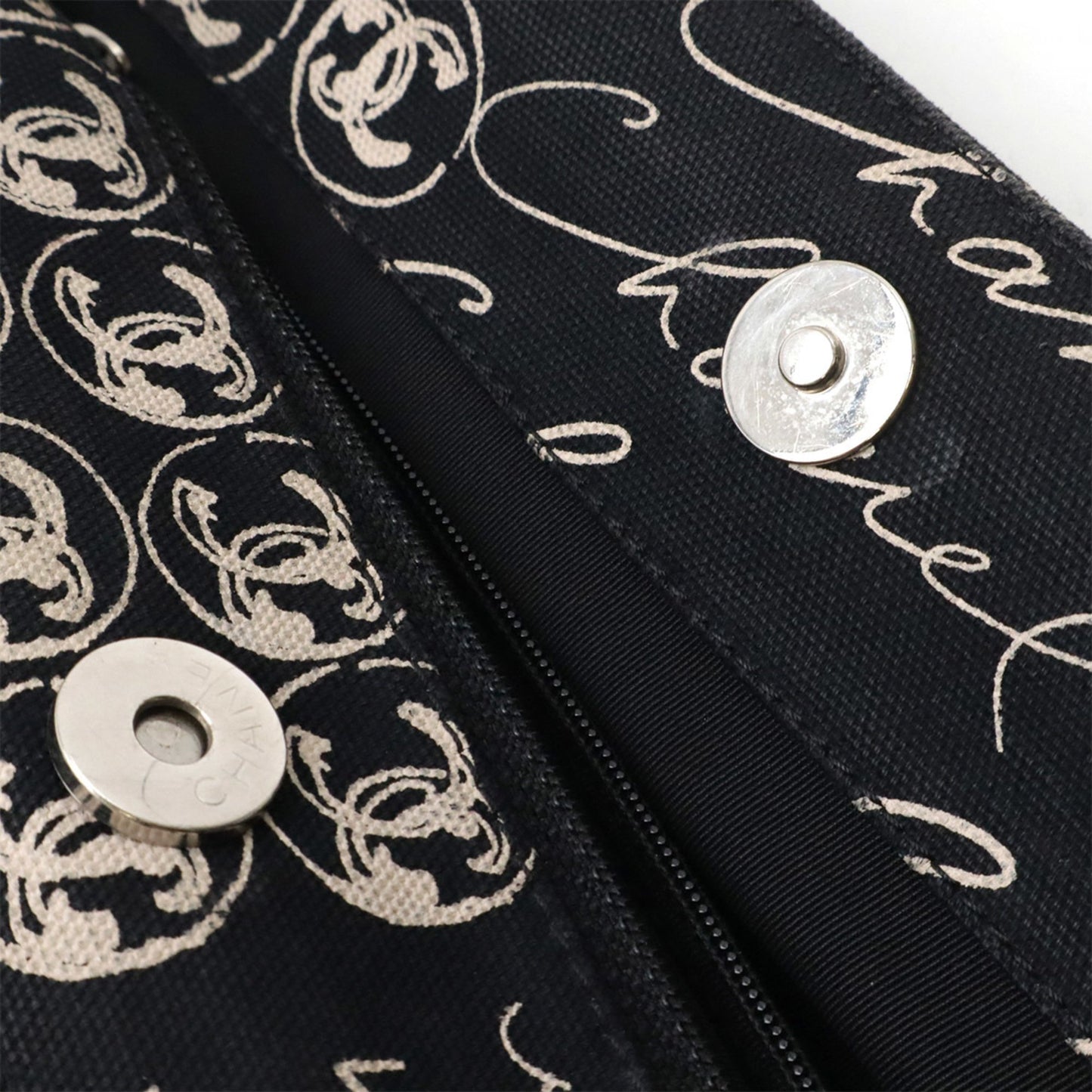 Chanel Black Canvas Camellia