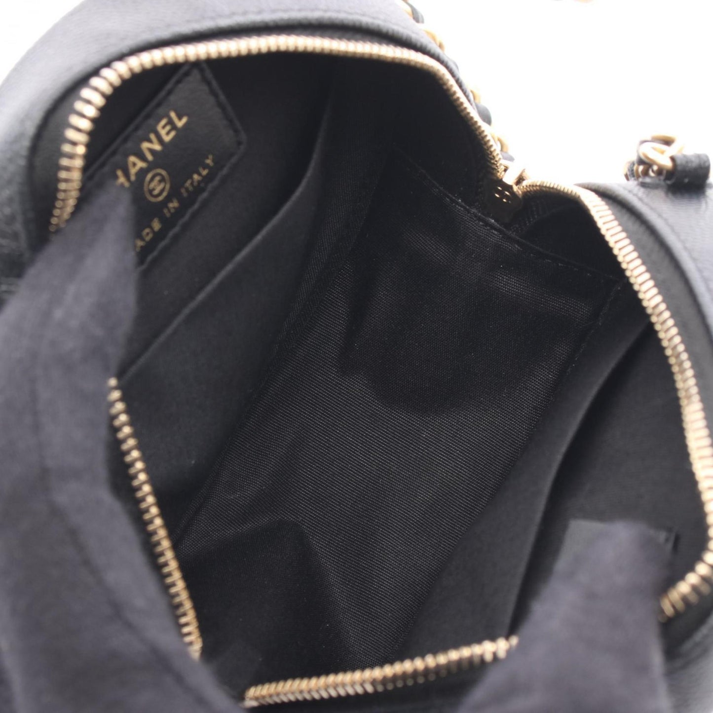 Chanel Black Leather Cc Filigree