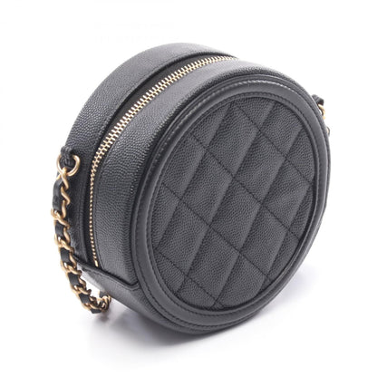 Chanel Black Leather Cc Filigree