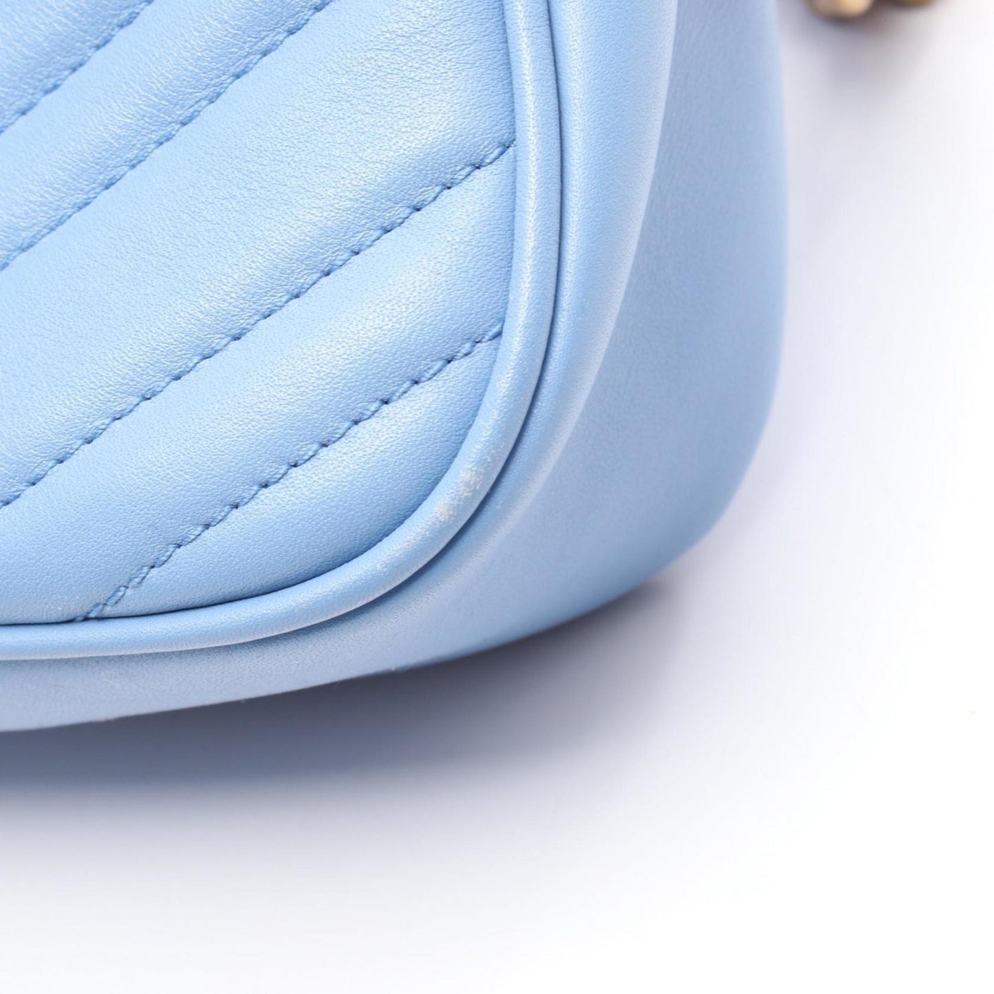 Gucci Blue Leather Gg Marmont