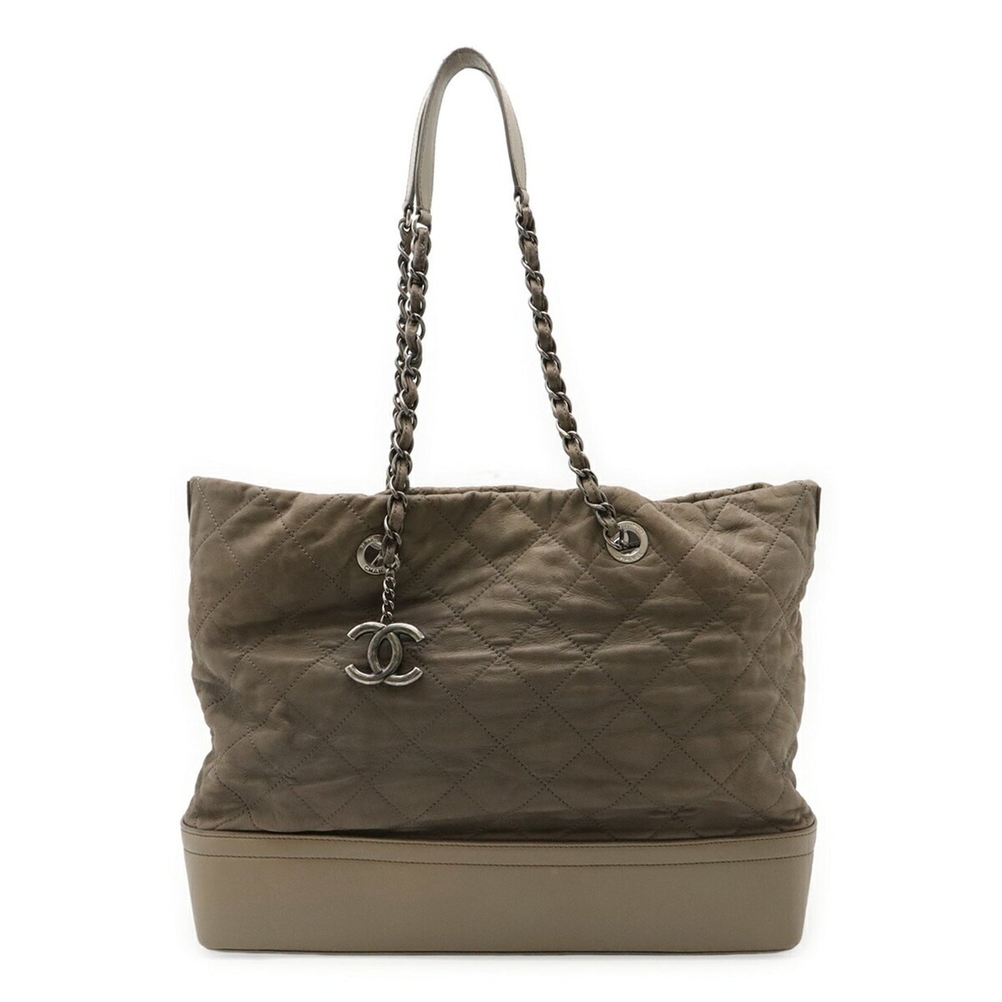 Chanel Gray Leather Gabrielle