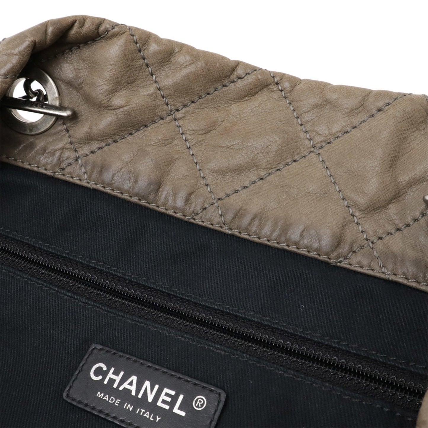 Chanel Gray Leather Gabrielle