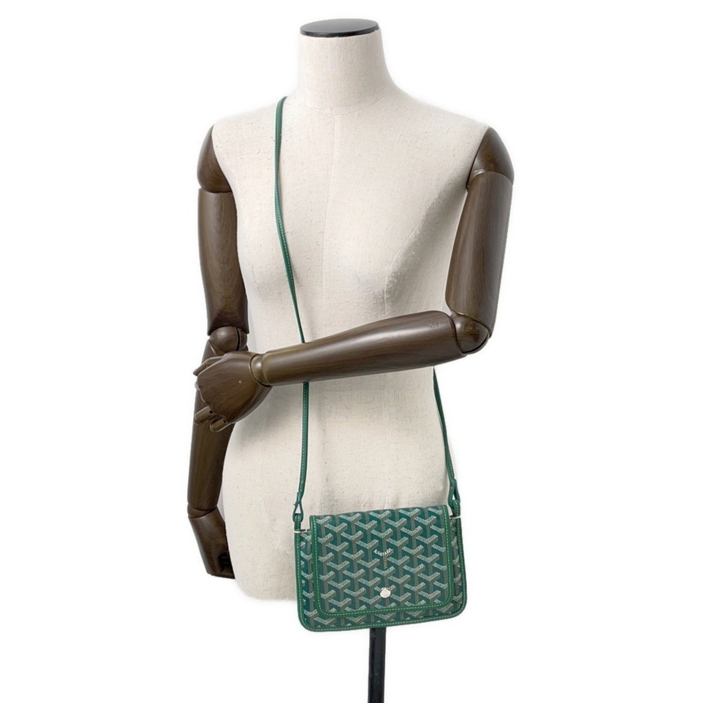 Goyard Green Canvas, Leather Shoulder