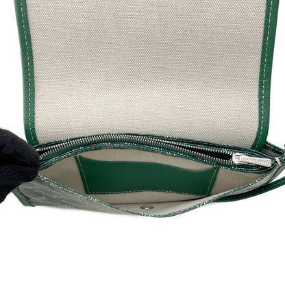 Goyard Green Canvas, Leather Shoulder