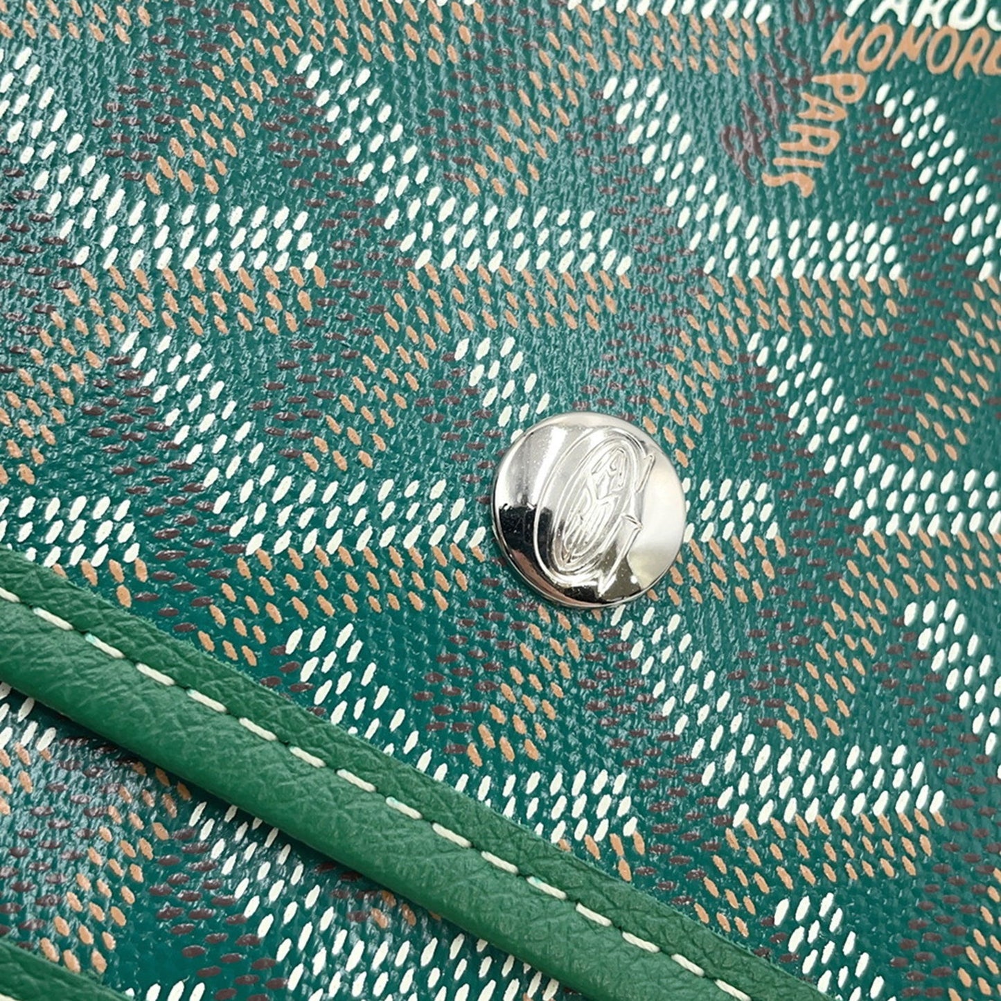 Goyard Green Canvas, Leather Shoulder