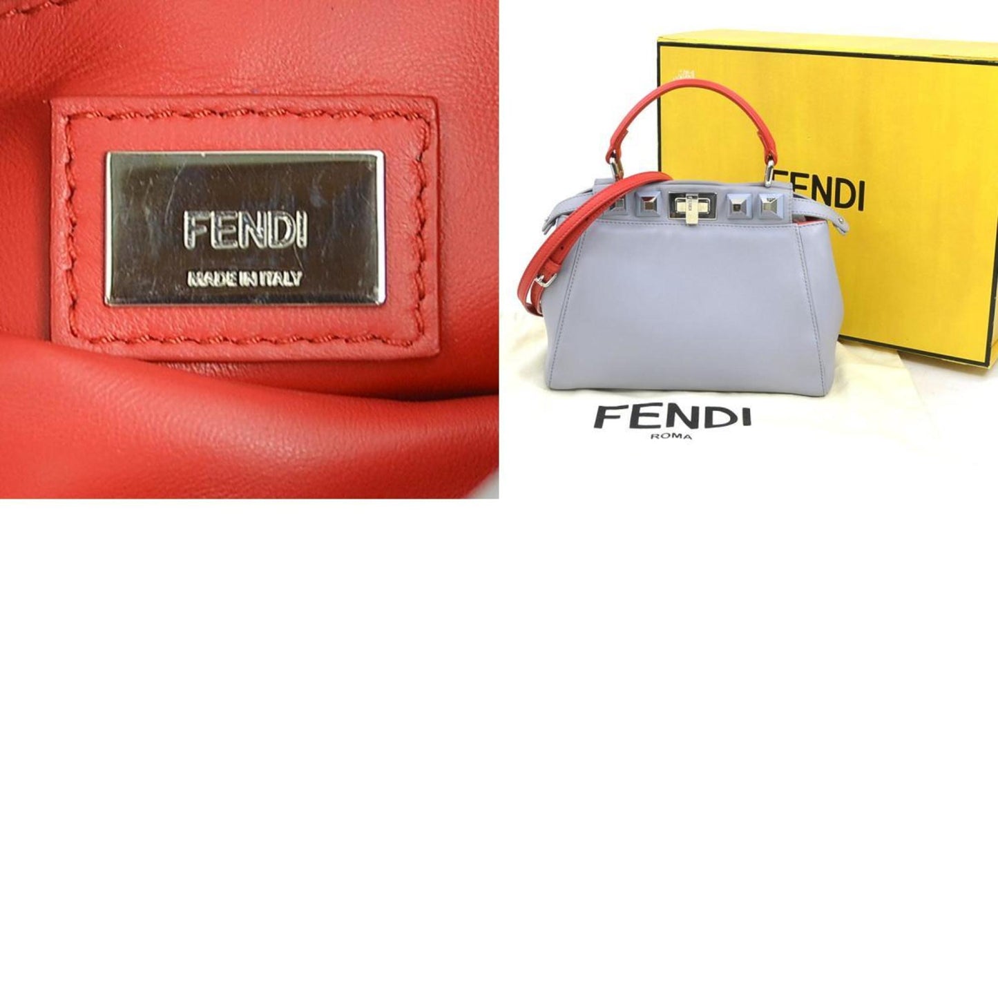 Fendi Purple Leather Peekaboo