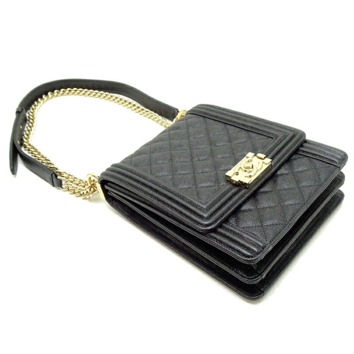 Chanel Black Leather Boy