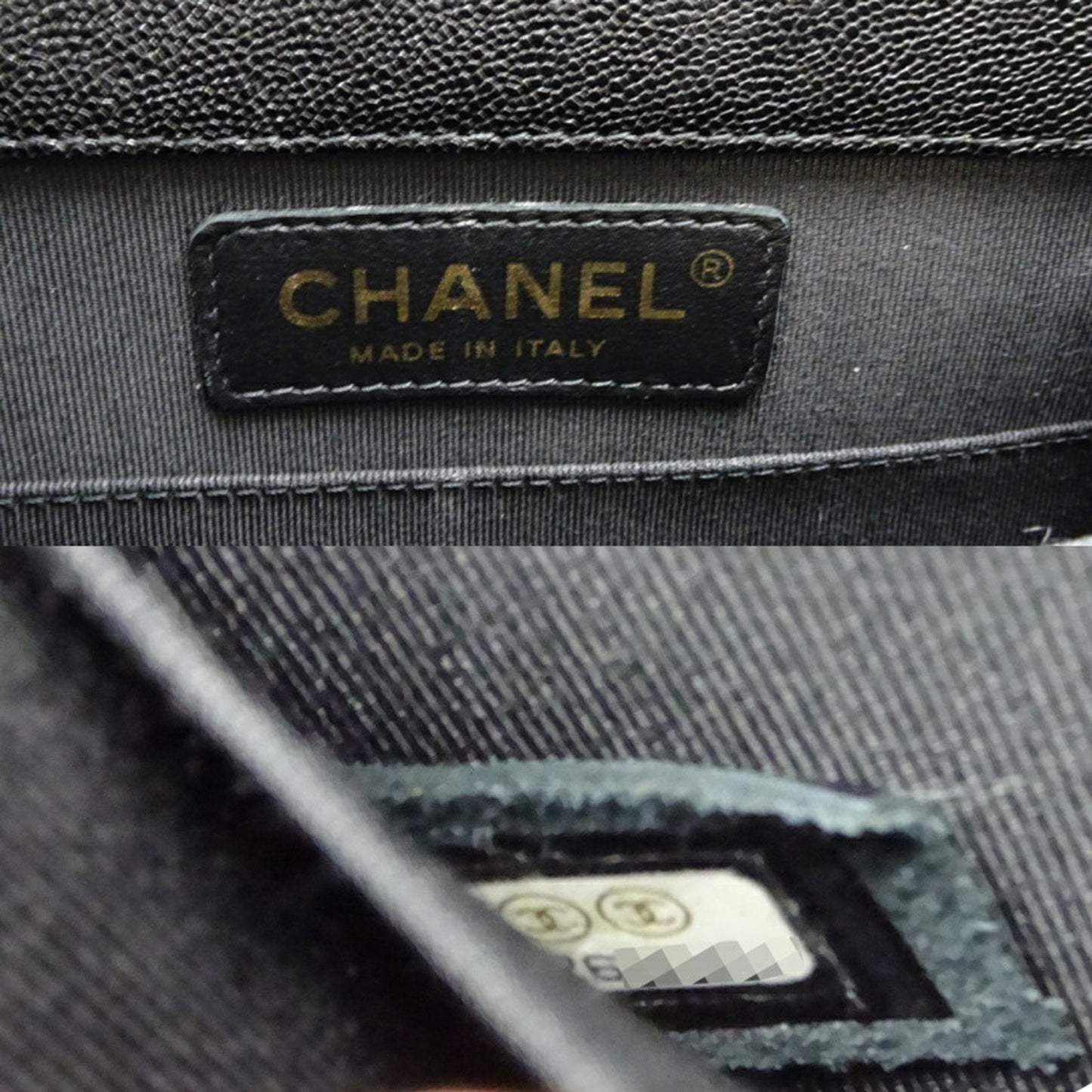Chanel Black Leather Boy