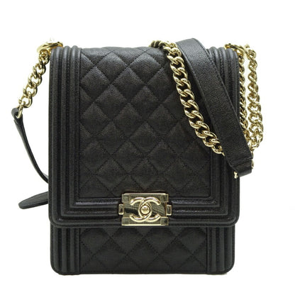 Chanel Black Leather Boy