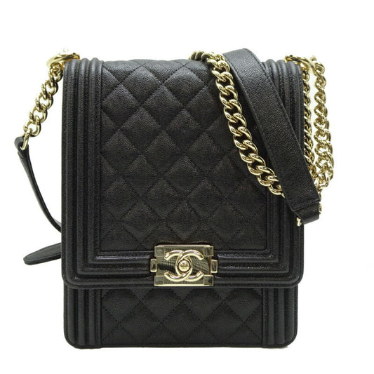 Chanel Black Leather Boy