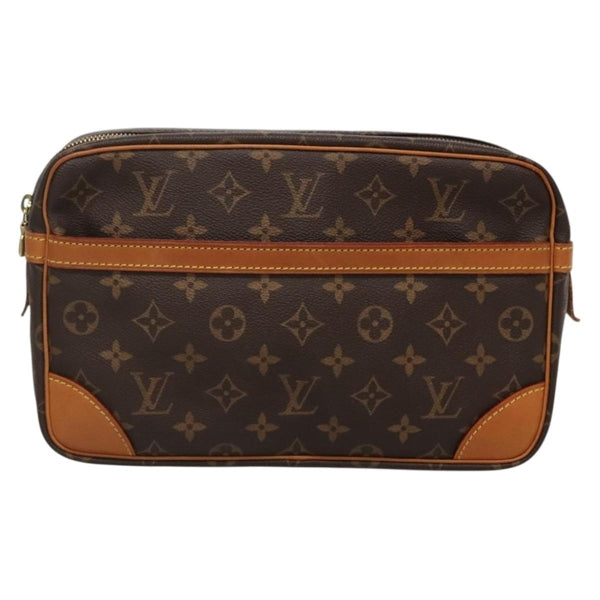 Fendi Black Canvas, Leather Clutch