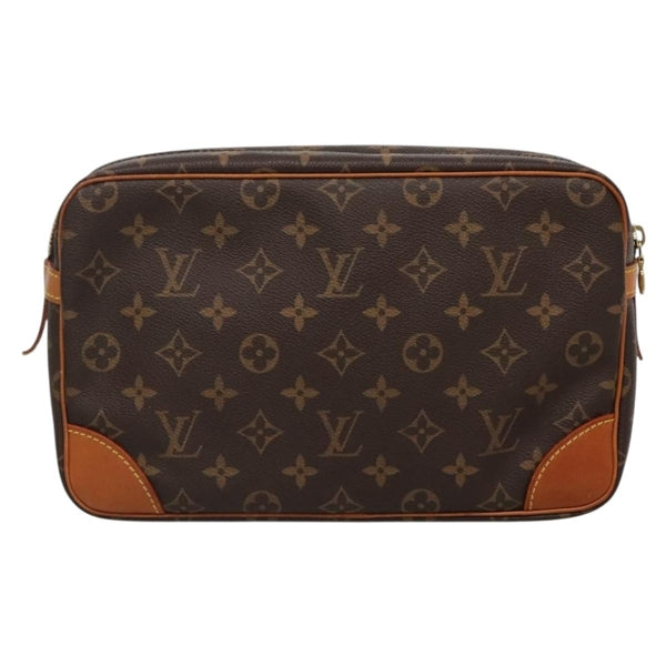 Fendi Black Canvas, Leather Clutch