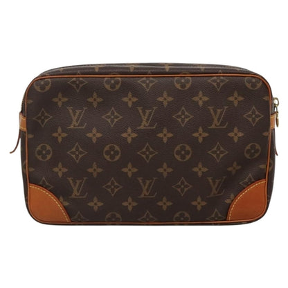 Fendi Black Canvas, Leather Clutch