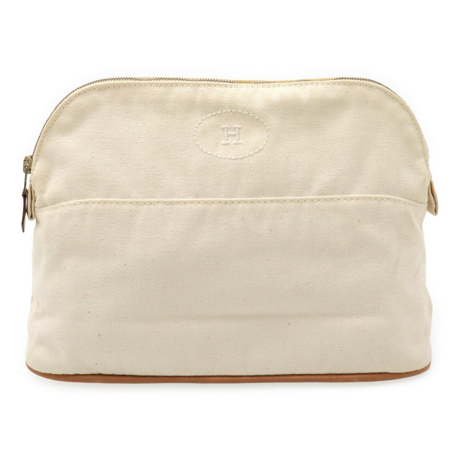 Hermès White Canvas Bolide