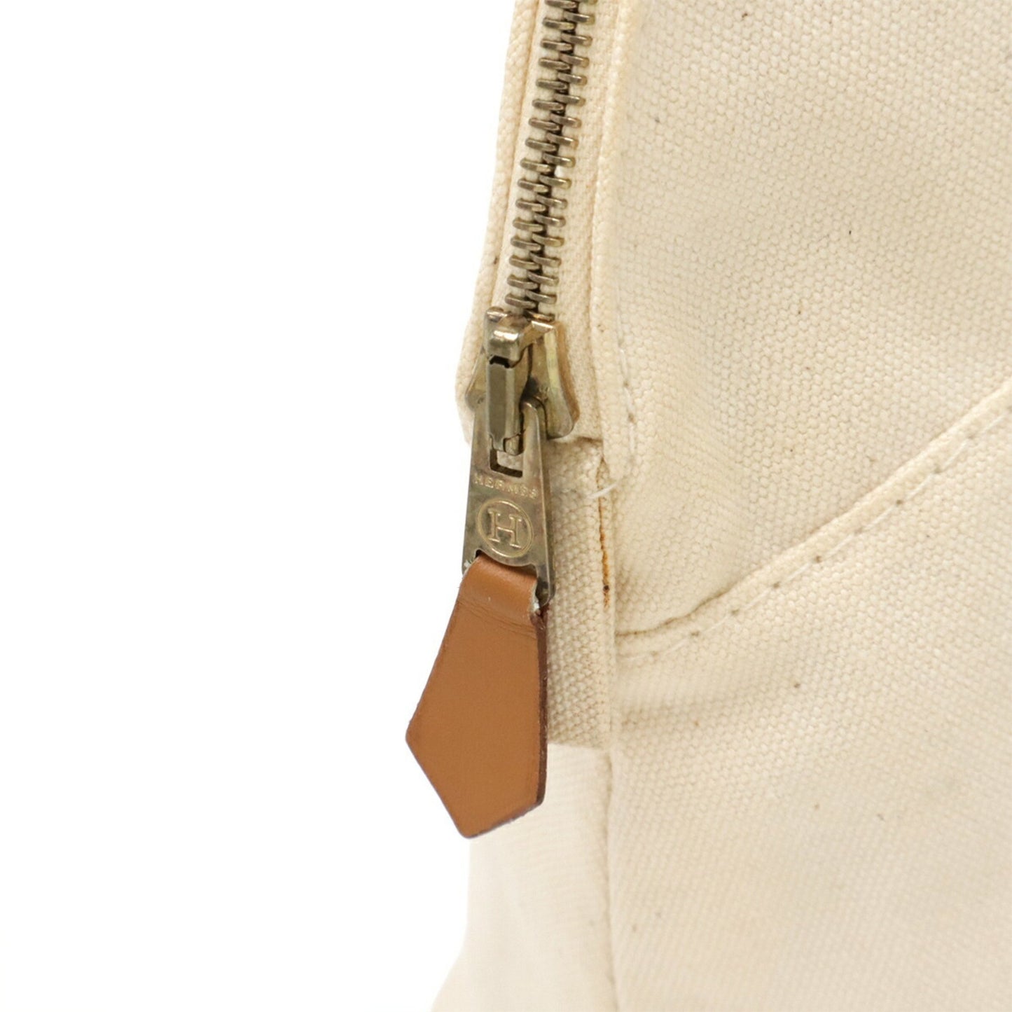 Hermès White Canvas Bolide