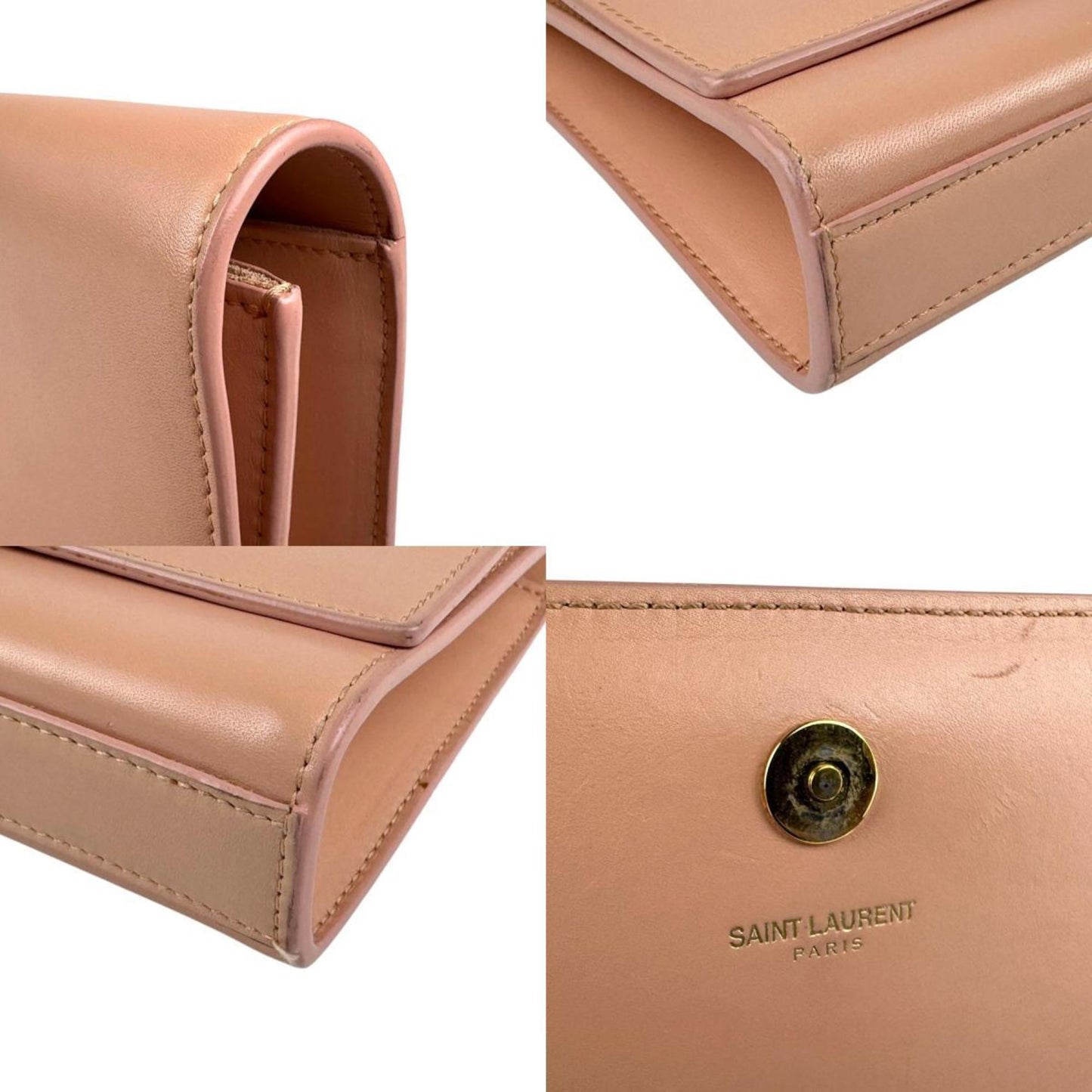 Saint Laurent Pink Leather Clutch