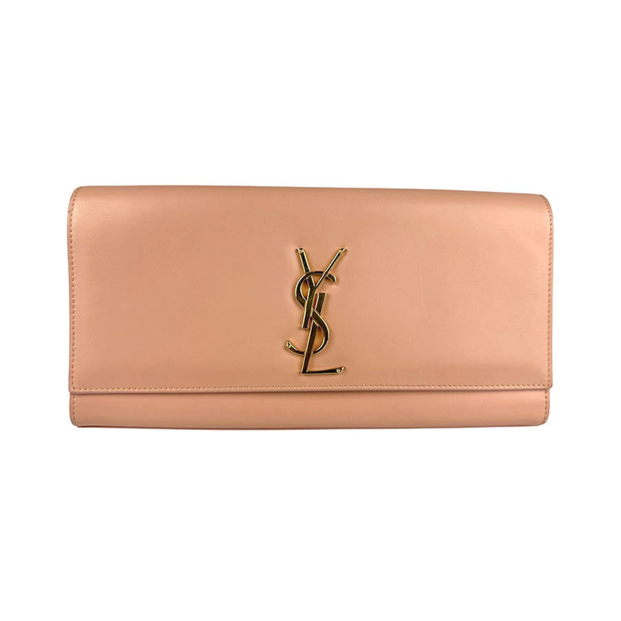 Saint Laurent Pink Leather Clutch