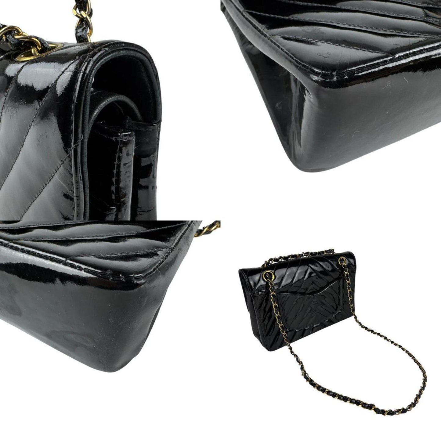 Chanel Black Patent Leather Double Flap