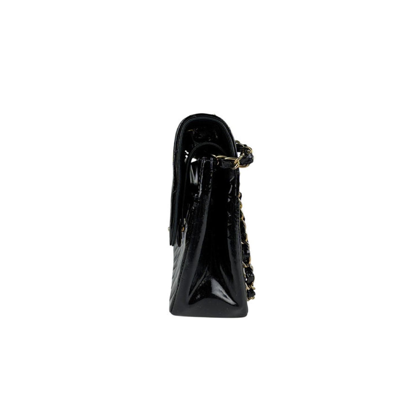 Chanel Black Patent Leather Double Flap