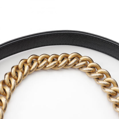 Chanel Black Leather Boy