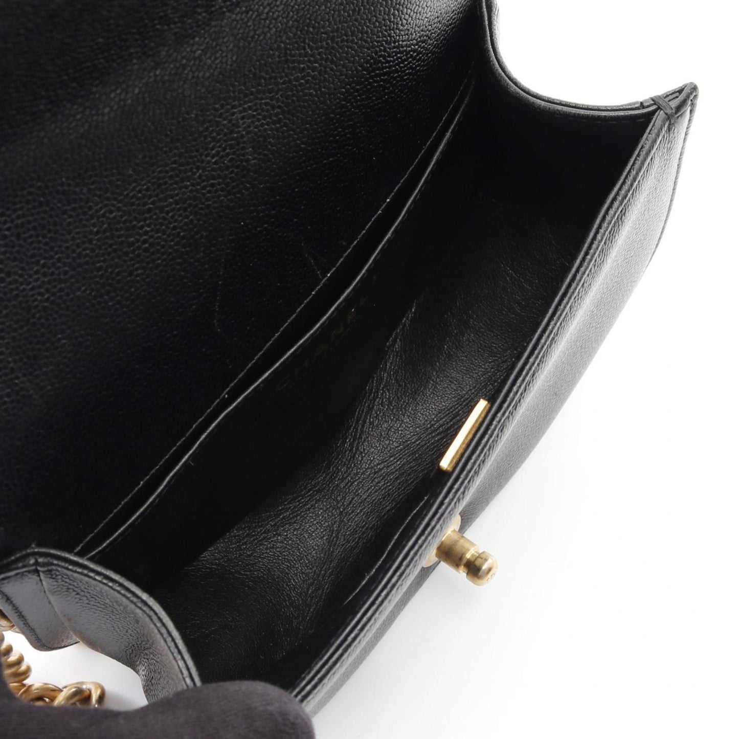 Chanel Black Leather Boy