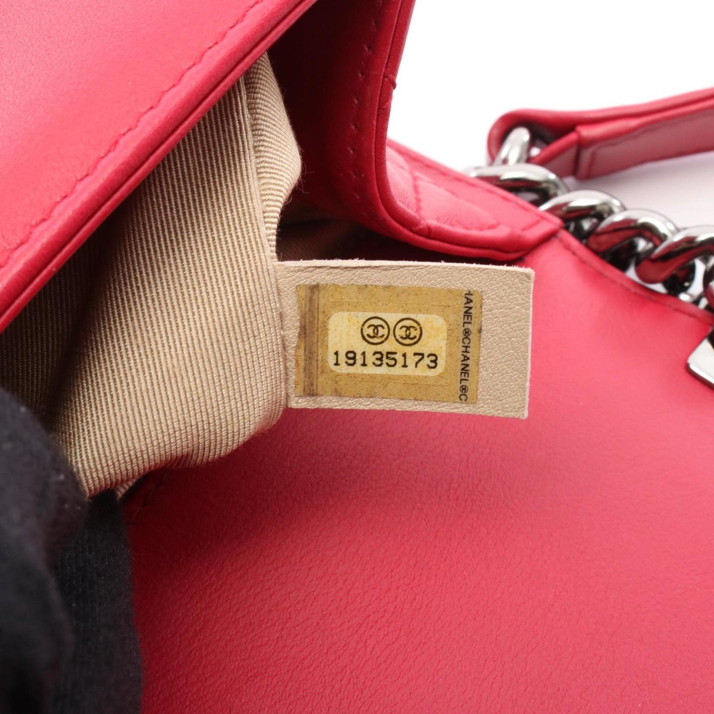 Chanel Red Leather Boy