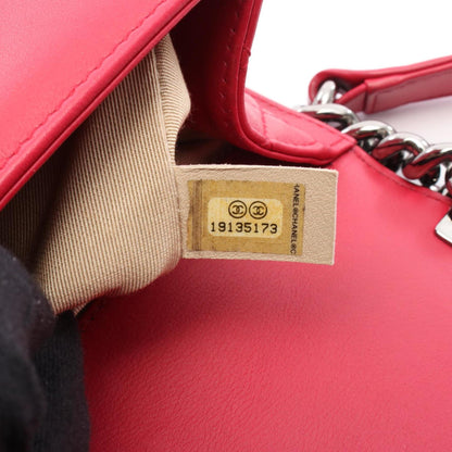 Chanel Red Leather Boy