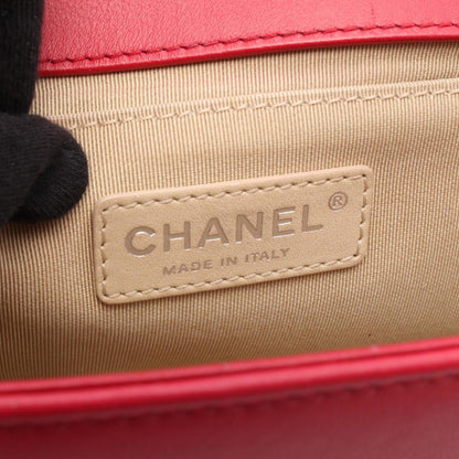 Chanel Red Leather Boy