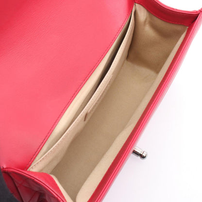 Chanel Red Leather Boy