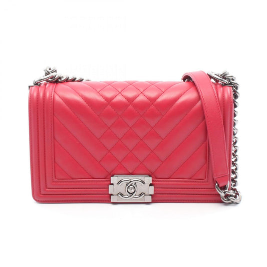 Chanel Red Leather Boy