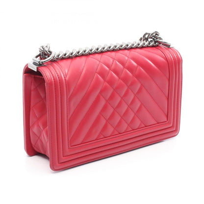 Chanel Red Leather Boy
