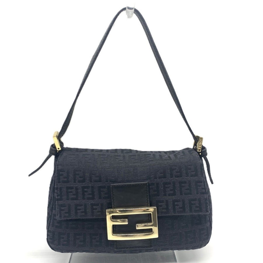Fendi Black Canvas Mamma Baguette