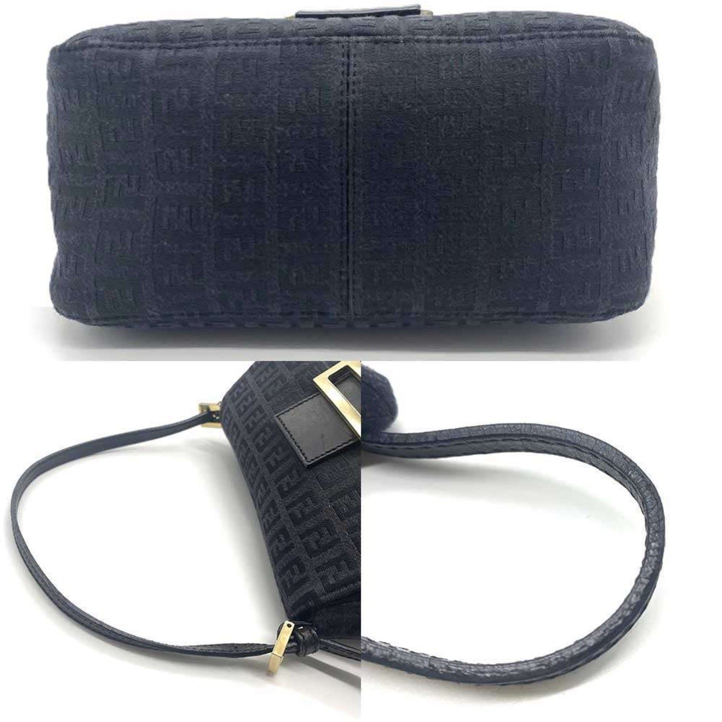 Fendi Black Canvas Mamma Baguette