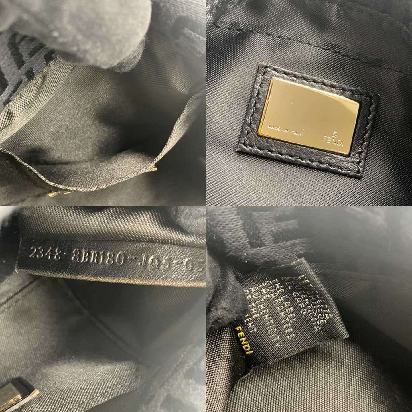 Fendi Black Canvas Mamma Baguette