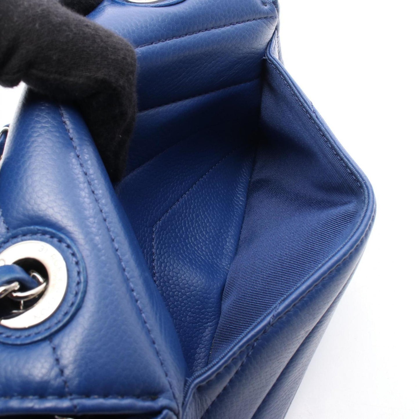 Chanel Blue Leather Chevron