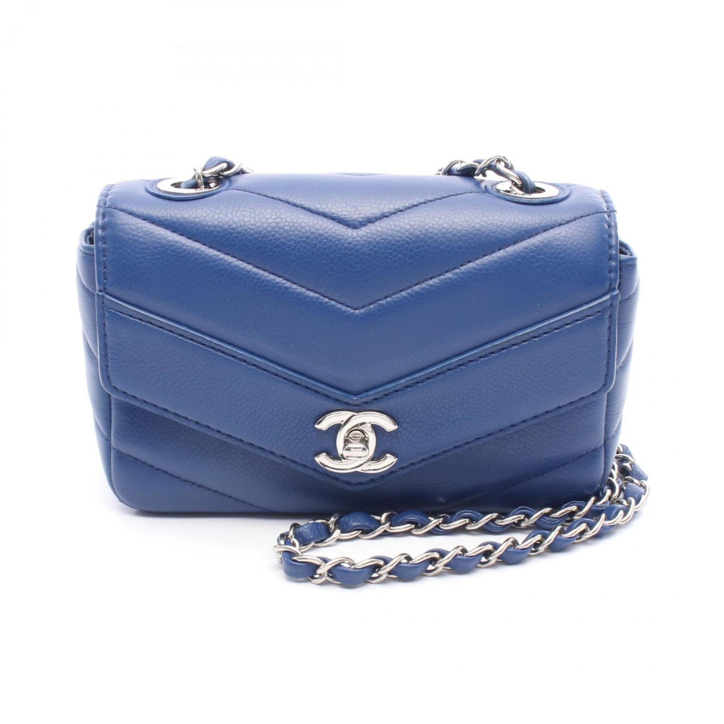 Chanel Blue Leather Chevron
