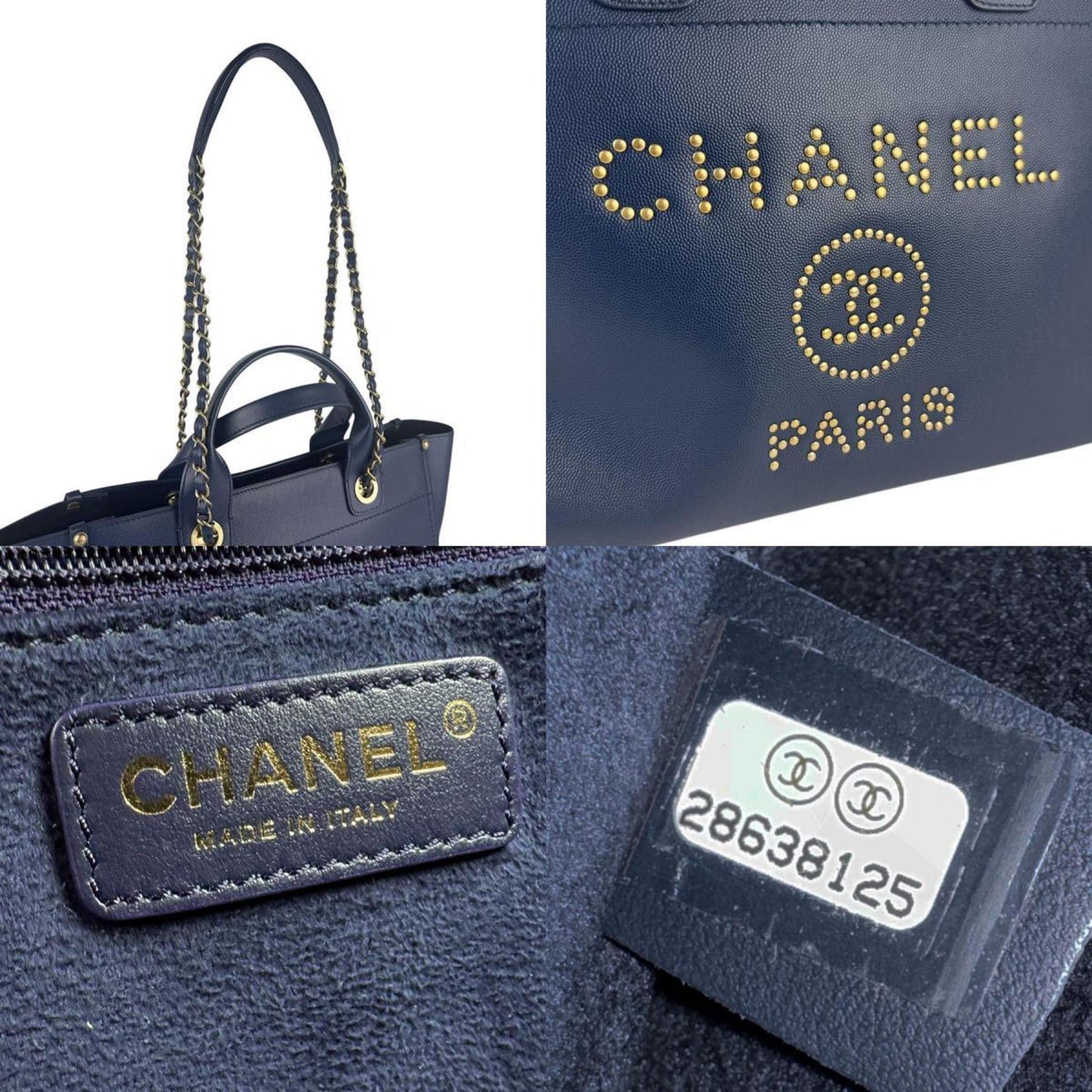 Chanel Blue Leather Deauville